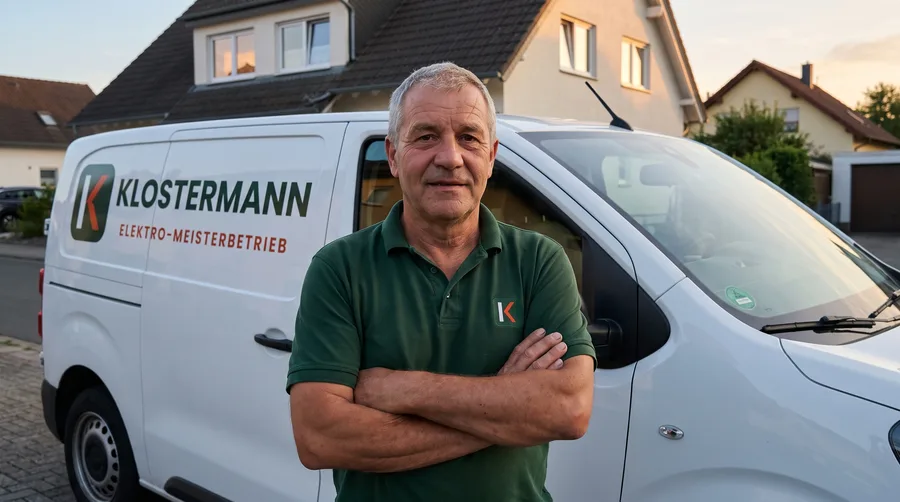 Jürgen Klostermann vor seinem Einsatzwagen